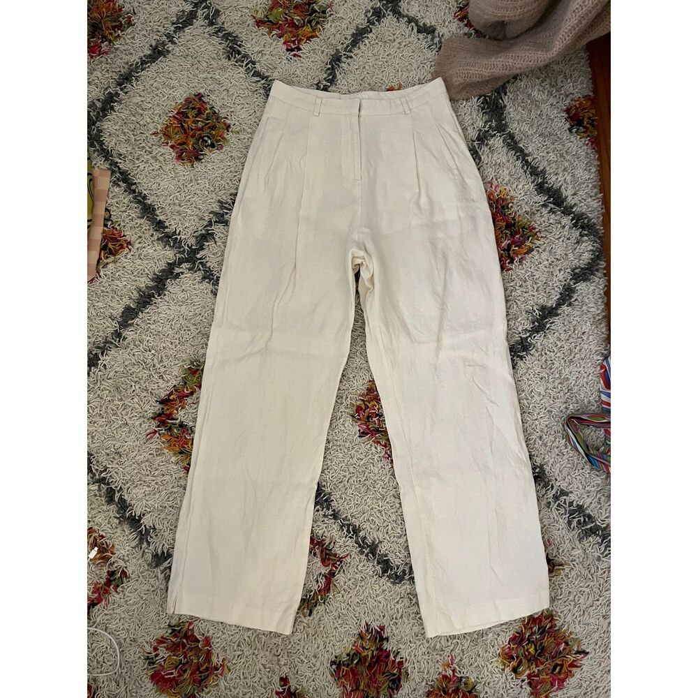 The Frankie Shop High Waist Linen Trousers - Medium